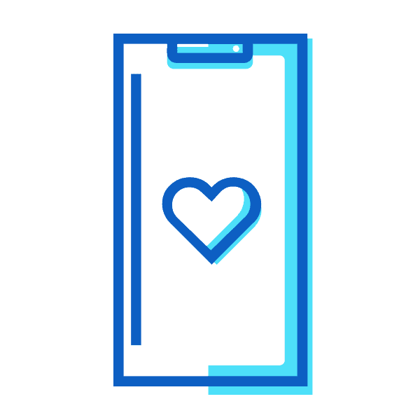 Iphone Heart Icon Blue Outline