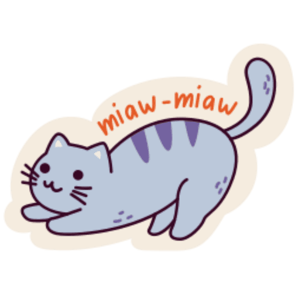 Kawaii Cat Sticker Design