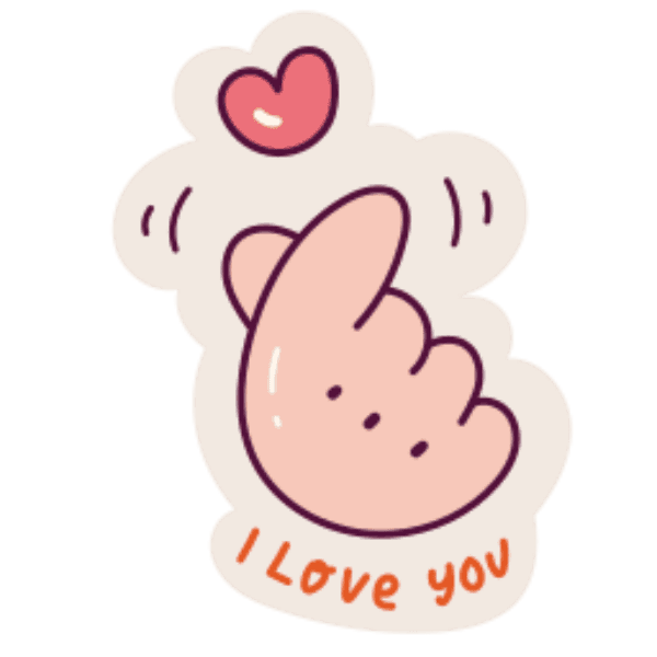 Kawaii Finger Heart Sticker