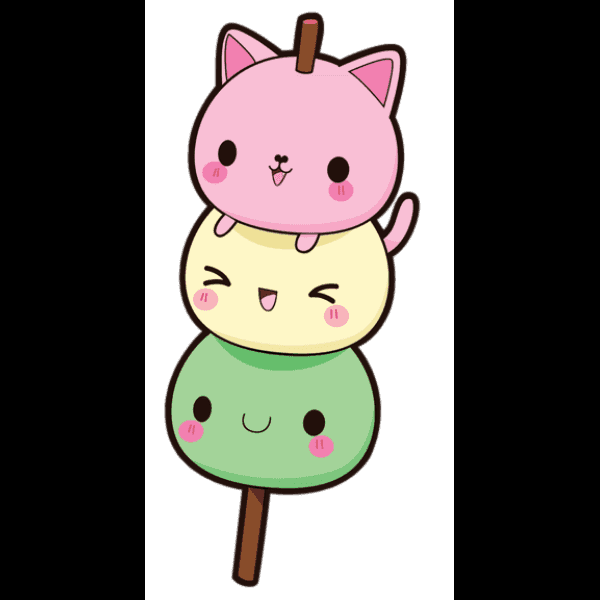 Kawaii Mochi Faces On A Stick