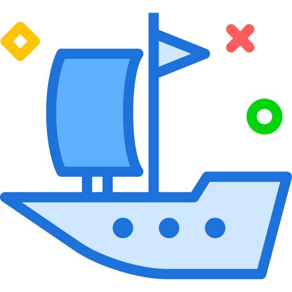 Light Blue Sailboat Icon