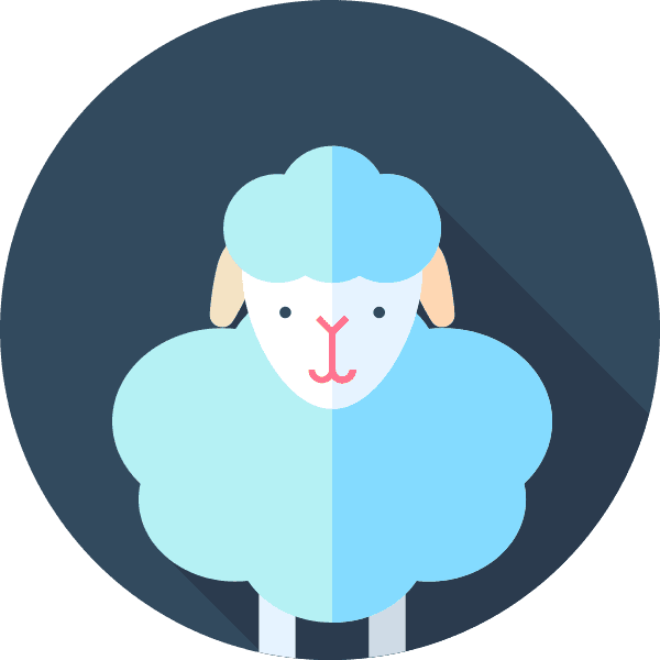 Light Blue Sheep Circle Icon
