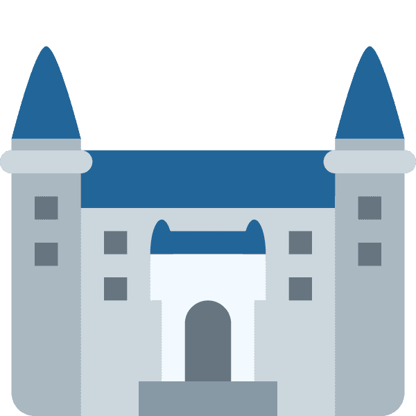 Light Gray Castle With Blue Roof