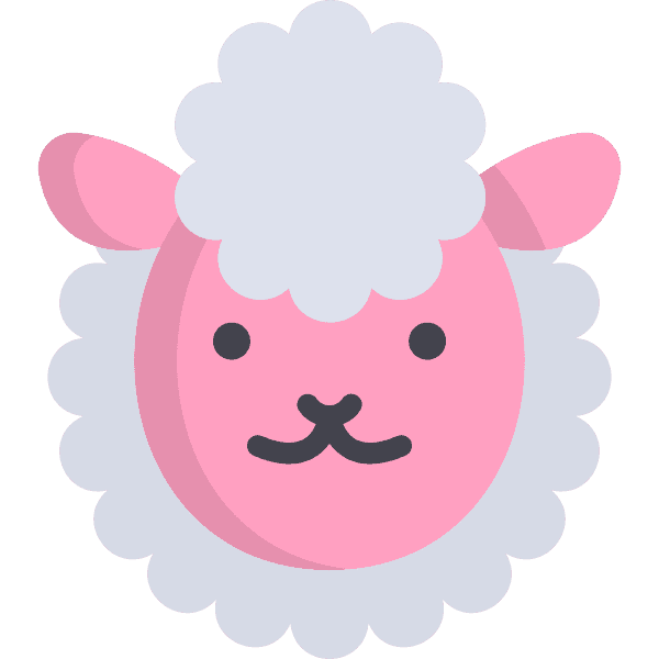 Light Gray Fluffy Pink Sheep