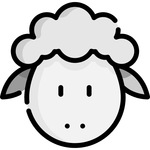 Light Gray Sheep Head With Outline