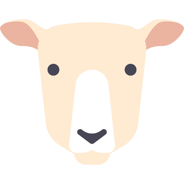 Light Orange Sheep Face Clipart