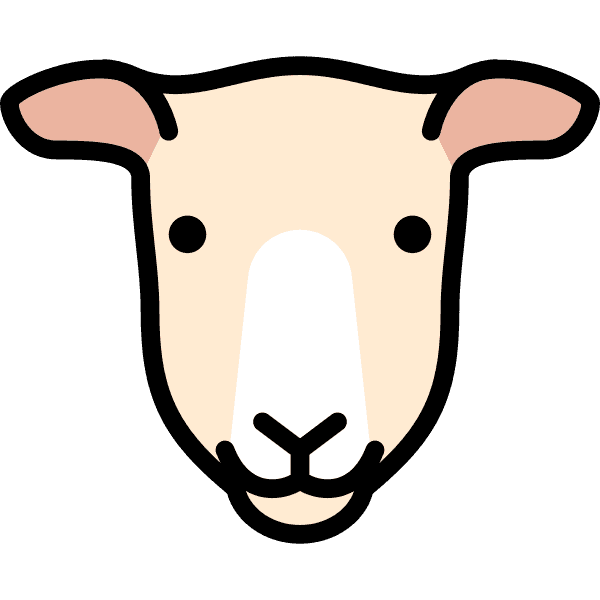 Light Orange Sheep Head Outline