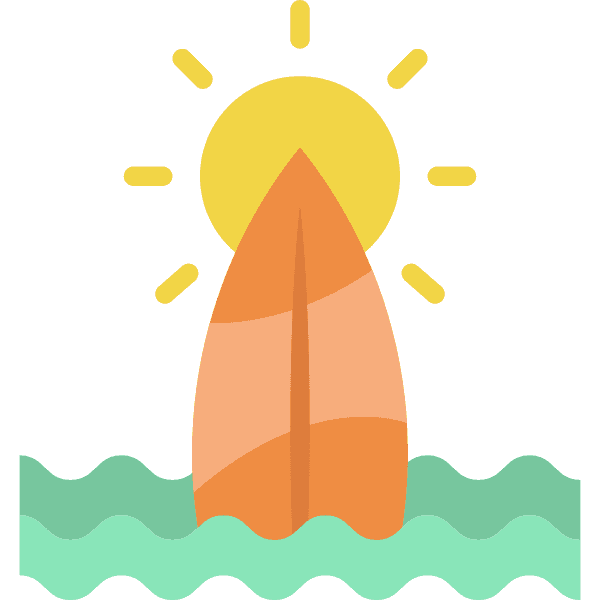 Light Orange Surfboard On Waves