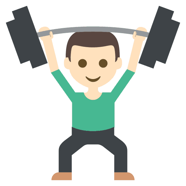 Light Skin Cartoon Man Lifting Weights