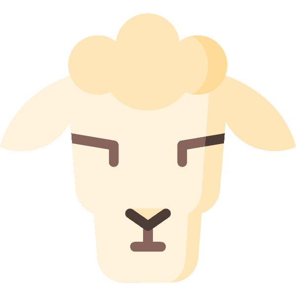 Light Yellow Sheep Face Eyes Closed