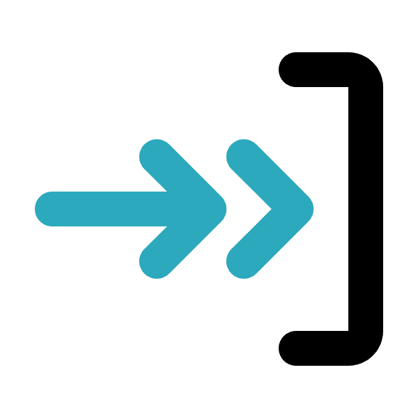 Log In With Teal Double Arrows