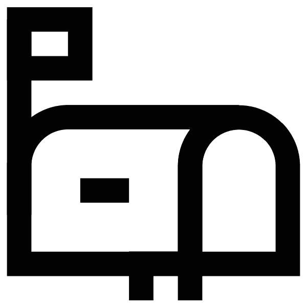 Mailbox With Raised Flag Outline