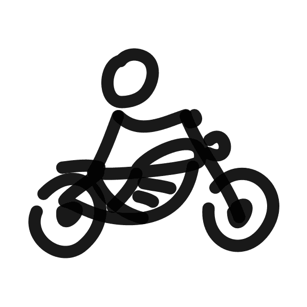 Man Biking Doodle Art