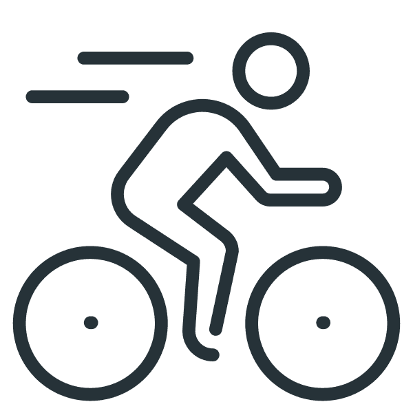 Man Biking Gray Outline