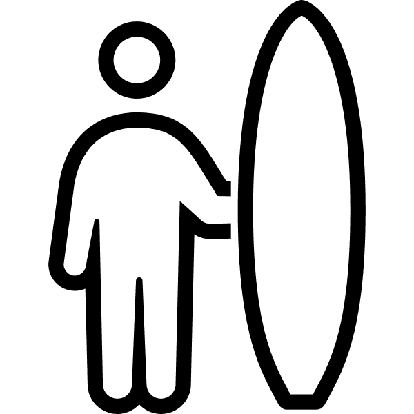 Man Standing And Holding Surf Board