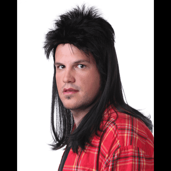 Man With Black Mullet Hairstyle