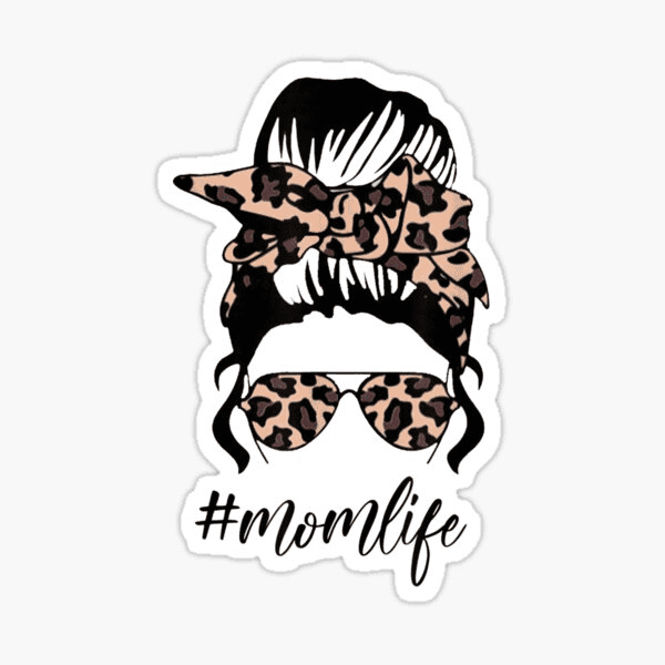 Mom Bun Life Sticker