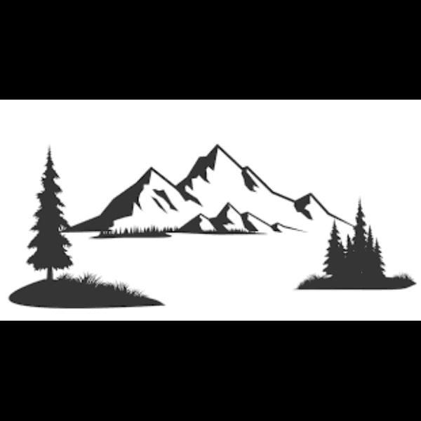 Mountain Scene Landscape Gray Art
