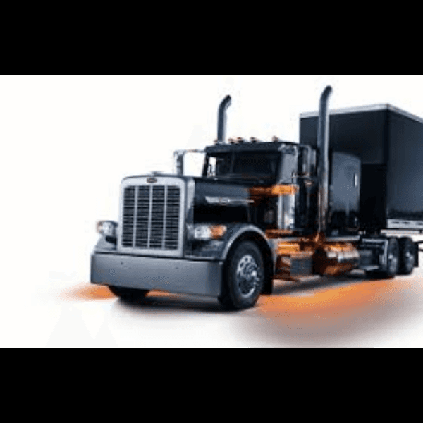 Moving Black Peterbilt Truck