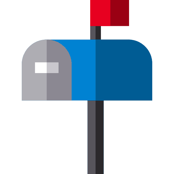 Multicolored Mailbox With Red Flag