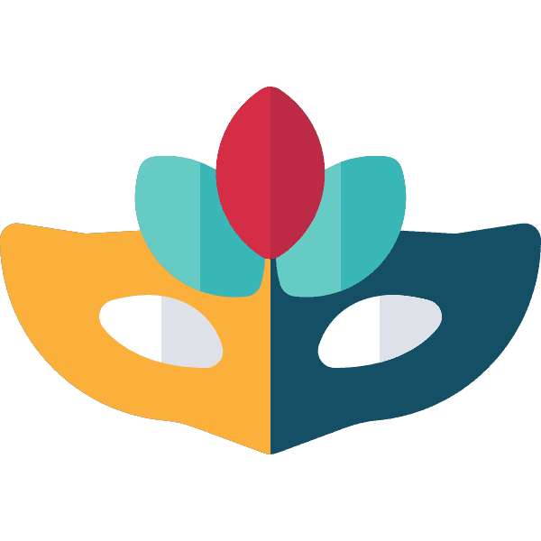 Multicolored Mardi Gras Mask