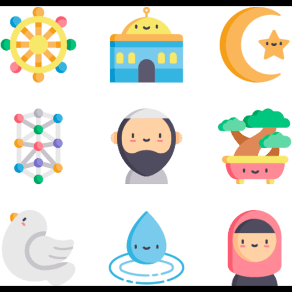 Multicolored Spiritual Icons