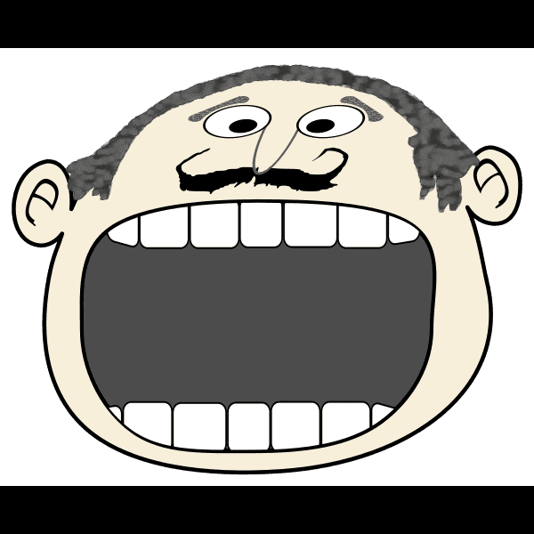 Mustachioed Man With Open Mouth