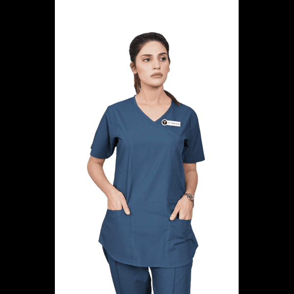 Nurse In Dark Blue Scrubs