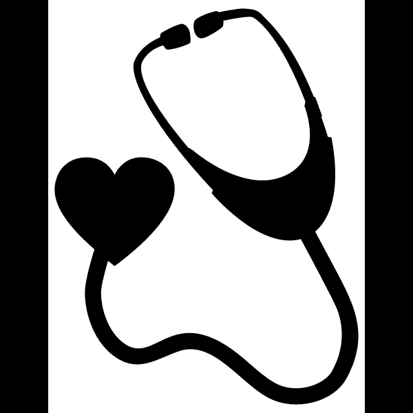 Nurse Stethoscope With Heart Silhouette