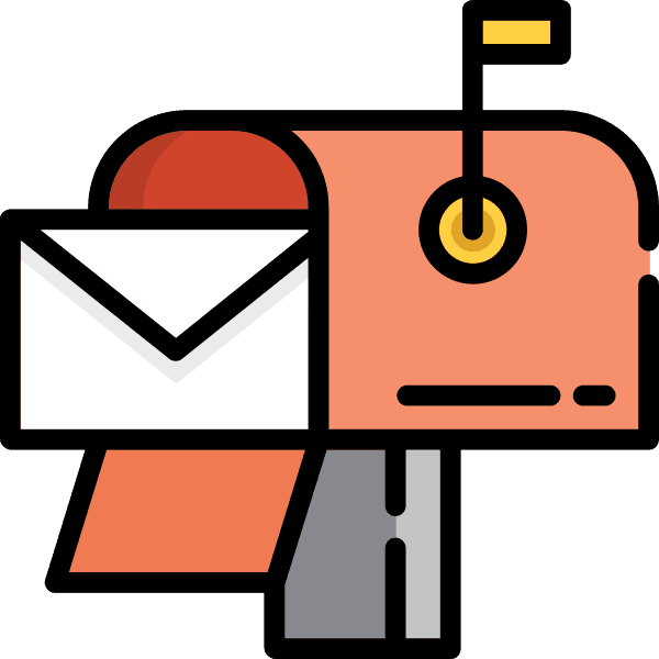 Open Orange Mailbox
