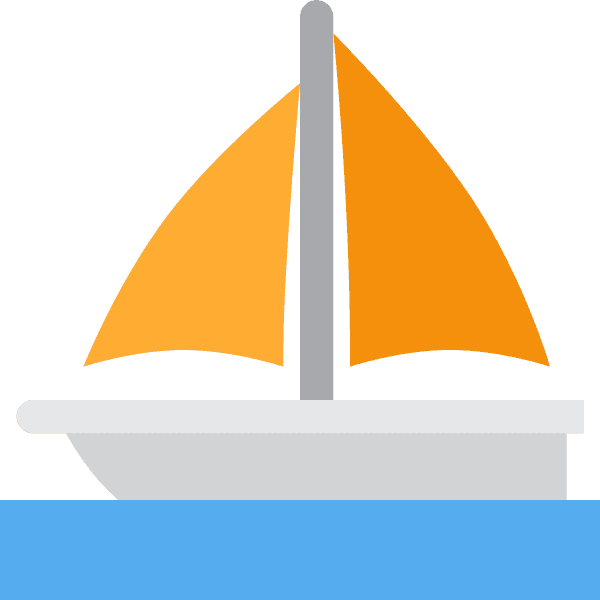 Orange And Gray Sailboat