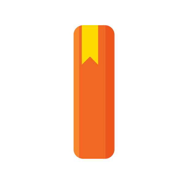 Orange Book Yellow Bookmark