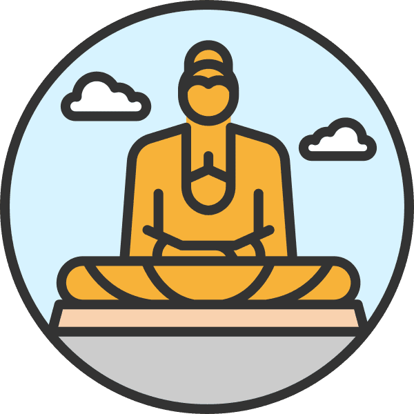 Orange Buddha Statue Icon