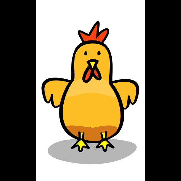 Orange Cute Chicken Standing