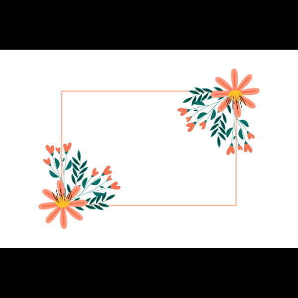 Orange Floral Border Template Free Wedding Invitation Files For Cricut