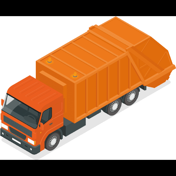 Orange Garbage Truck Clip Art