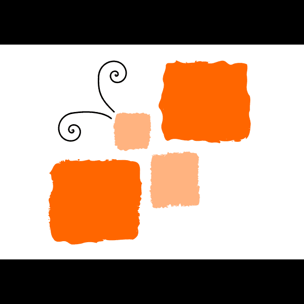 Orange Mariposa Squares Clipart