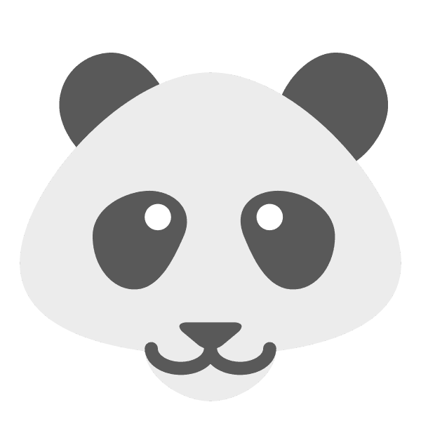 Panda Free With Light Gray Head