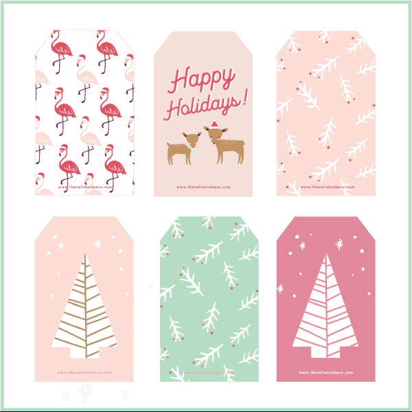 Pastel-colored Christmas Tag