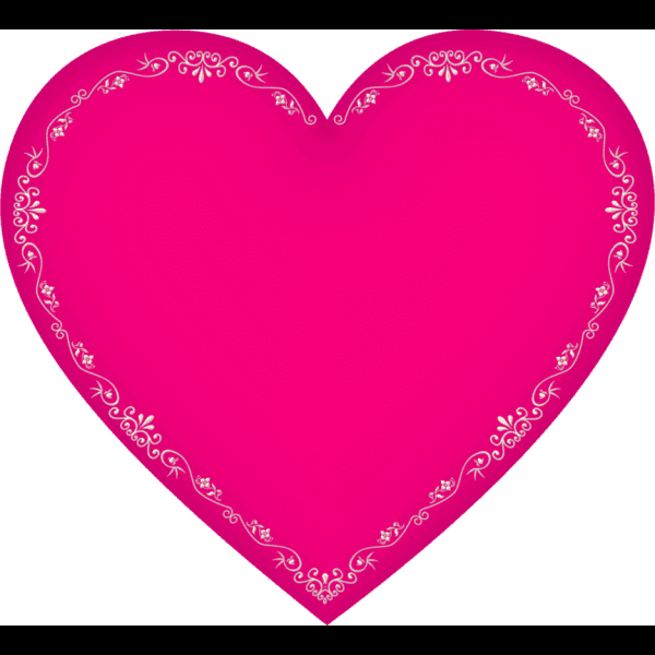 Pink Fancy Heart Swirl Border