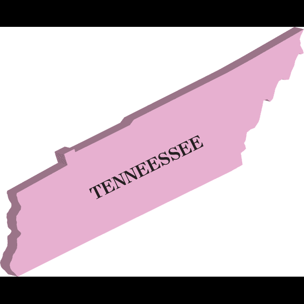 Pink Tennessee Map Vector