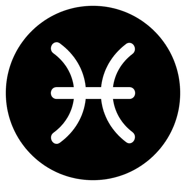 Pisces Zodiac Sign Black Circle