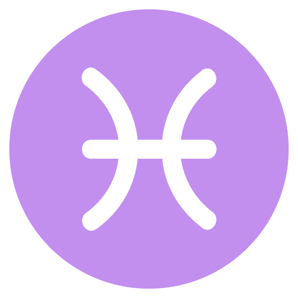 Pisces Zodiac Sign Purple Circle