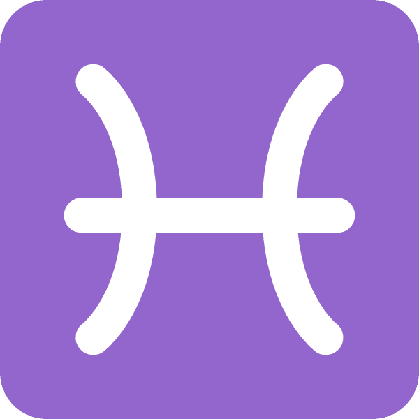 Pisces Zodiac Sign Violet Square