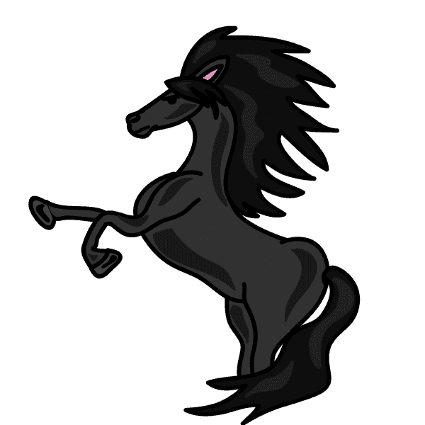 Pitch Black Free Horse Cartoon