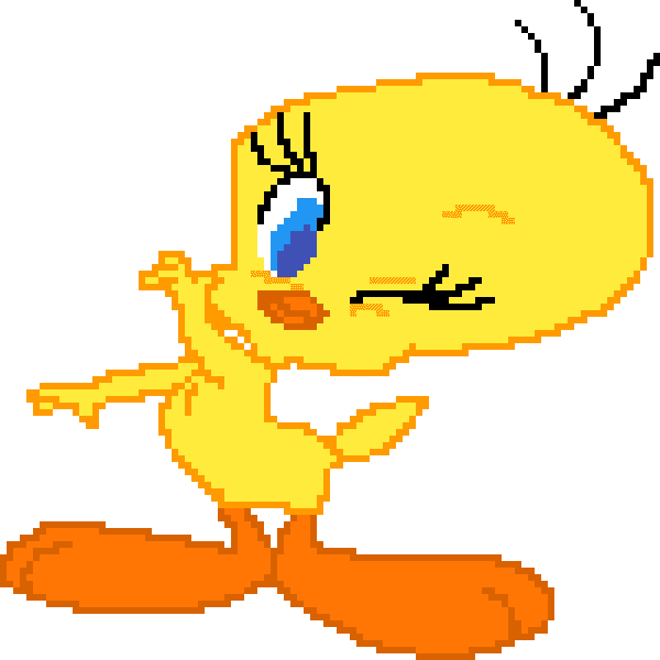 Pixelated Tweety Bird Winking