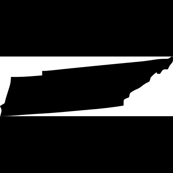 Plain Black Tennessee Map