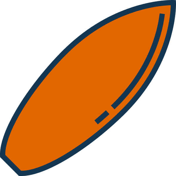 Plain Orange Surfboard With Outline