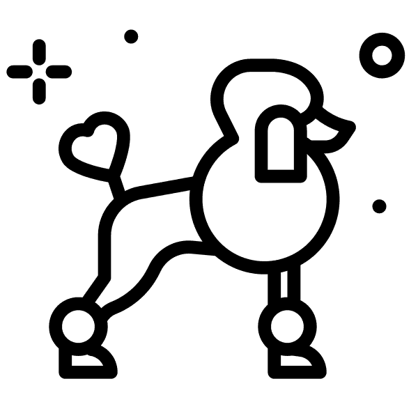 Poodle Black Outline