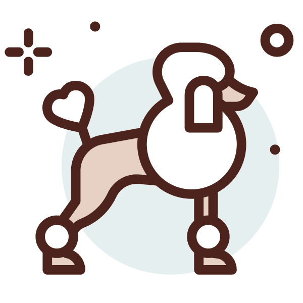 Poodle Standing Circle